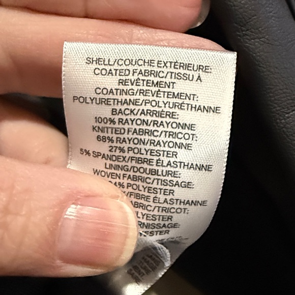 New Express Women's Black Leather Biker Jacket - Picture 9 of 9